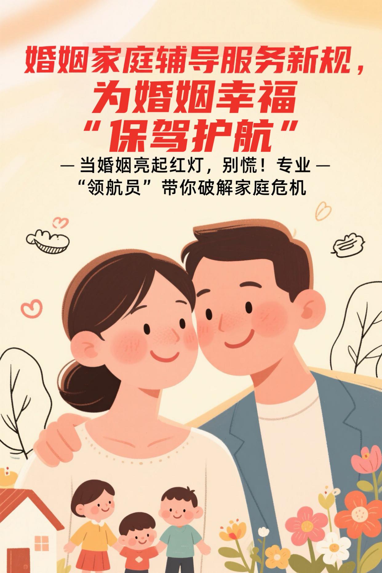 婚姻家庭輔導(dǎo)服務(wù)新規(guī),為幸?；橐?"保駕護(hù)航"!
